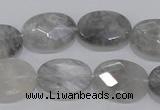 CCQ155 15.5 inches 15*20mm faceted oval cloudy quartz beads wholesale