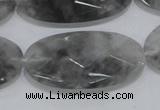 CCQ158 15.5 inches 20*40mm faceted oval cloudy quartz beads wholesale