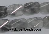 CCQ181 15.5 inches 13*19mm twisted rectangle cloudy quartz beads