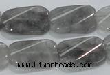 CCQ182 15.5 inches 18*25mm twisted rectangle cloudy quartz beads