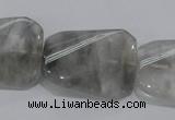 CCQ183 15.5 inches 24*30mm twisted rectangle cloudy quartz beads