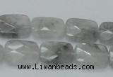 CCQ187 15.5 inches 14*18mm faceted rectangle cloudy quartz beads