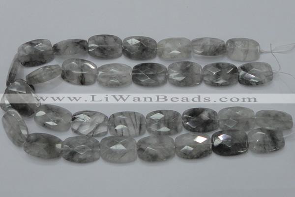 CCQ189 15.5 inches 18*25mm faceted rectangle cloudy quartz beads