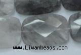 CCQ191 15.5 inches 20*30mm faceted rectangle cloudy quartz beads