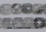 CCQ199 15.5 inches 12*12mm faceted square cloudy quartz beads