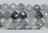 CCQ207 15.5 inches 8*8mm faceted diamond cloudy quartz beads