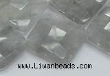 CCQ211 15.5 inches 25*25mm faceted diamond cloudy quartz beads