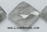 CCQ212 15.5 inches 30*30mm faceted diamond cloudy quartz beads