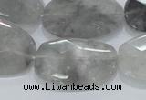 CCQ227 15.5 inches 20*30mm faceted freeform cloudy quartz beads