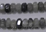 CCQ237 15.5 inches 8*12mm faceted rondelle cloudy quartz beads