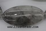 CCQ246 15.5 inches 25*50mm oval cloudy quartz beads wholesale