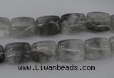 CCQ261 15.5 inches 10*12mm rectangle cloudy quartz beads