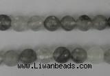 CCQ312 15.5 inches 8mm faceted round cloudy quartz beads wholesale