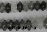 CCQ328 15.5 inches 7*13mm rondelle cloudy quartz beads wholesale