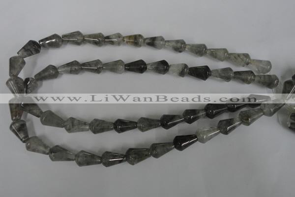 CCQ338 15.5 inches 10*15mm teardrop cloudy quartz beads wholesale