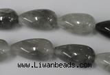 CCQ342 15.5 inches 12*22mm teardrop cloudy quartz beads wholesale