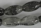 CCQ346 15.5 inches 15*25mm rice cloudy quartz beads wholesale