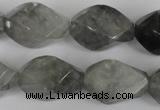 CCQ360 15.5 inches 15*25mm twisted rice cloudy quartz beads wholesale