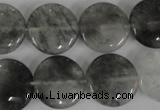 CCQ373 15.5 inches 18mm flat round cloudy quartz beads wholesale