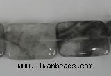 CCQ432 15.5 inches 18*25mm rectangle cloudy quartz beads wholesale