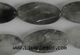 CCQ456 15.5 inches 15*30mm twisted oval cloudy quartz beads wholesale