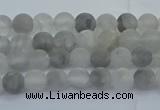 CCQ560 15.5 inches 4mm round matte cloudy quartz beads wholesale