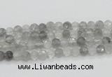 CCQ57 15.5 inches 4mm faceted round cloudy quartz beads wholesale