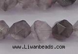 CCQ574 15.5 inches 12mm faceted nuggets cloudy quartz beads