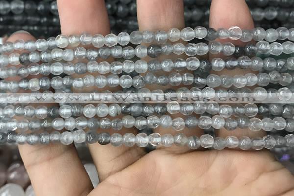 CCQ580 15.5 inches 4mm faceted round cloudy quartz beads wholesale