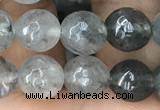 CCQ582 15.5 inches 8mm faceted round cloudy quartz beads wholesale