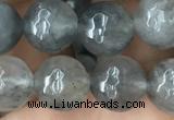 CCQ583 15.5 inches 10mm faceted round cloudy quartz beads wholesale