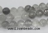 CCQ59 15.5 inches 8mm faceted round cloudy quartz beads wholesale