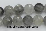 CCQ61 15.5 inches 12mm faceted round cloudy quartz beads wholesale