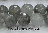 CCQ62 15.5 inches 14mm faceted round cloudy quartz beads wholesale