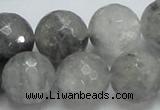 CCQ64 15.5 inches 18mm faceted round cloudy quartz beads wholesale