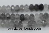 CCQ73 15.5 inches 6*8mm faceted rondelle cloudy quartz beads wholesale