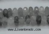 CCQ74 15.5 inches 7*10mm faceted rondelle cloudy quartz beads wholesale