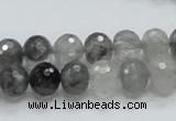 CCQ77 15.5 inches 8*10mm faceted rondelle cloudy quartz beads wholesale