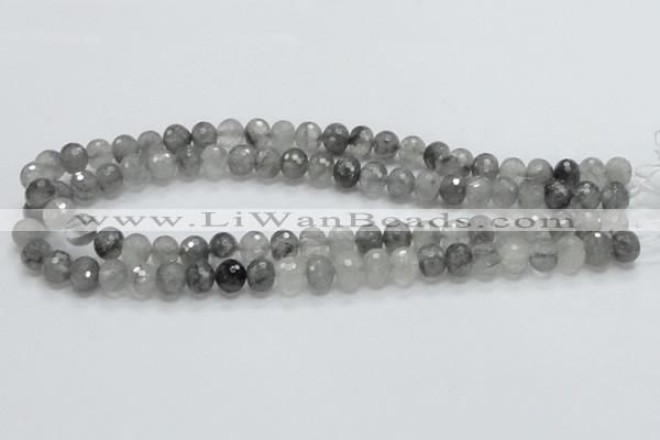 CCQ77 15.5 inches 8*10mm faceted rondelle cloudy quartz beads wholesale