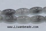 CCQ81 15.5 inches 8*16mm rice cloudy quartz beads wholesale