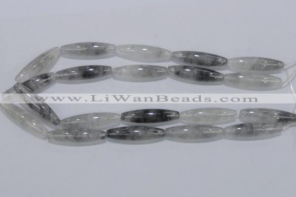 CCQ86 15.5 inches 10*40mm rice cloudy quartz beads wholesale