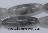 CCQ87 15.5 inches 12*40mm rice cloudy quartz beads wholesale