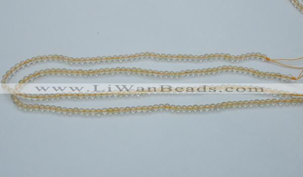 CCR01 15.5 inches 4mm round natural citrine gemstone beads wholesale