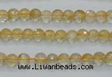 CCR03 15.5 inches 6mm faceted round natural citrine gemstone beads