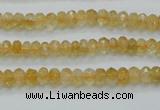 CCR07 15.5 inches 4*6mm faceted rondelle natural citrine gemstone beads