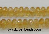 CCR09 15.5 inches 6*10mm faceted rondelle natural citrine gemstone beads