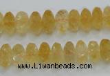 CCR10 15.5 inches 6*12mm faceted rondelle natural citrine gemstone beads