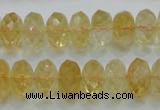 CCR11 15.5 inches 8*14mm faceted rondelle natural citrine gemstone beads