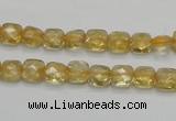 CCR12 15.5 inches 7*7mm faceted square natural citrine gemstone beads