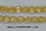 CCR14 15.5 inches 8*8mm faceted square natural citrine gemstone beads